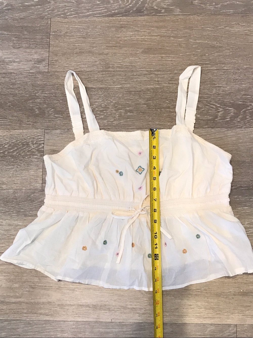 Celebrity Pink Cream Embroidered Camisole Tank